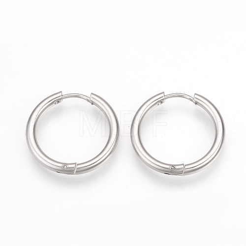 201 Stainless Steel Huggie Hoop Earrings MAK-R021-21mm-1