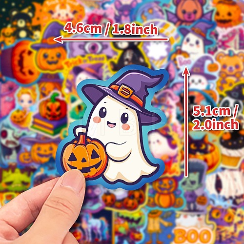 50Pcs Halloween Paper Self-Adhesive Picture Stickers STIC-C010-28-1