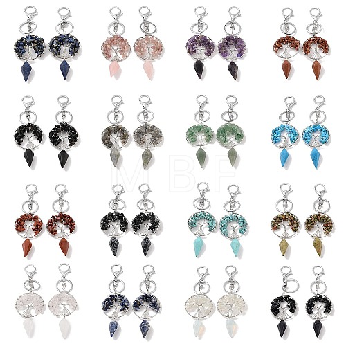 Natural & Synthetic Gemstone Keychain KEYC-K022-01P-1