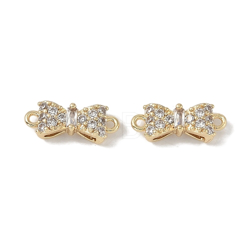 Brass Micro Pave Clear Cubic Zirconia Connector Charms KK-S367-21A-1