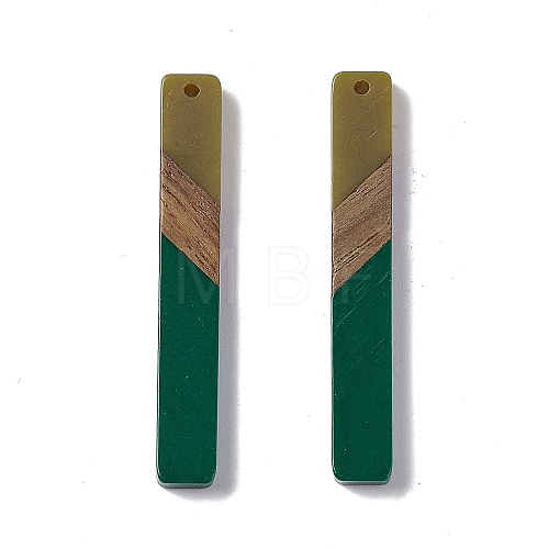 Opaque Resin & Walnut Wood Big Pendants RESI-M027-11D-1