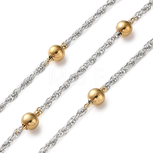 304 Stainless Steel Chains with Beads CHS-F020-12GP-1