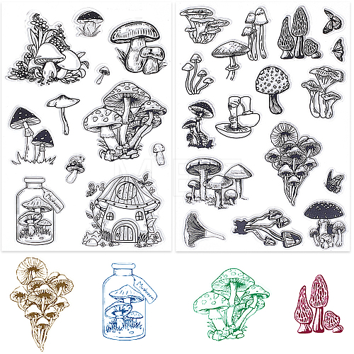 CRASPIRE 2 Sheets 2 Styles Custom PVC Plastic Clear Stamps DIY-CP0010-02-1