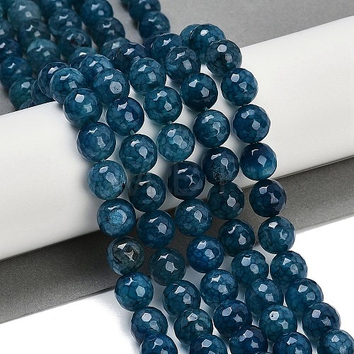 Natural Dragon Veins Agate(Dyed & Heated) Beads Strands G-M437-C01-01R-1