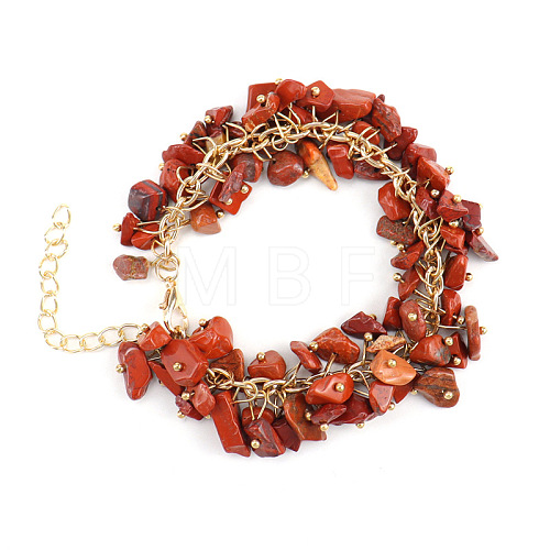 Natural Red Jasper  Bead Bracelets PW-WG73957-06-1