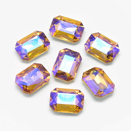 Pointed Back Glass Rhinestone Cabochons RGLA-T019-13x18mm-07-1