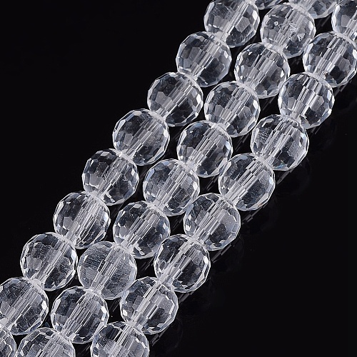 Transparent Glass Bead Strands X-GLAA-R095-8mm-15-1