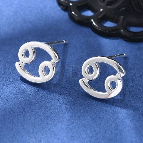 S925 Sterling Silver Stud Earrings EJEW-K303-01S-04-1