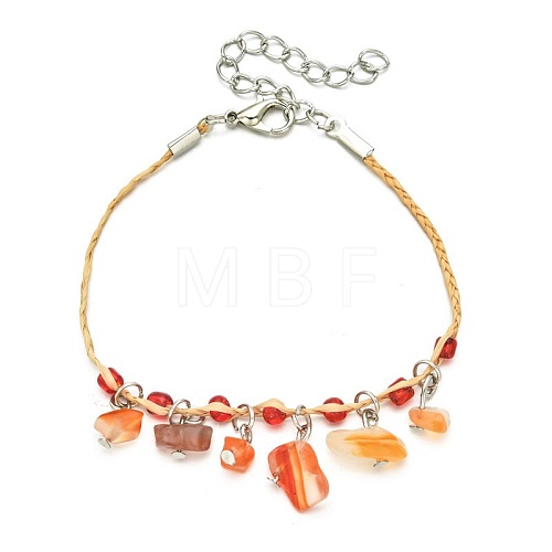 Boho Multicolor Beads Gravel Woven Anklets NI3563-6-1