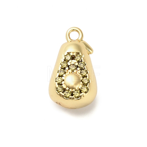 Brass Micro Pave Cubic Zirconia Pendants KK-L229-001G-09-1