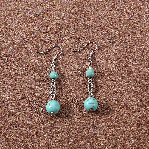 Bohemian tassel turquoise earrings JU8957-12-1