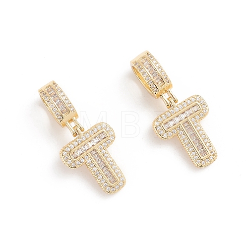 Brass Micro Pave Cubic Zirconia Pendants ZIRC-G165-13G-T-1