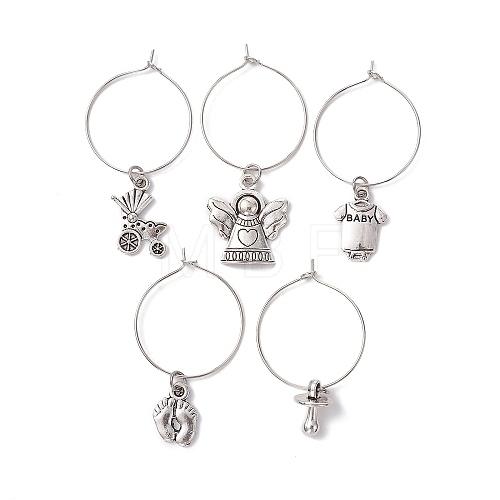 Alloy Wine Glass Charms AJEW-JO00210-1