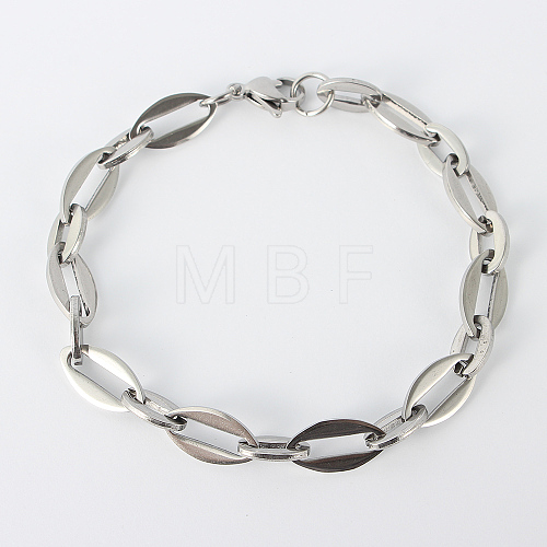 Tarnish Resistant 304 Stainless Steel Chain Bracelets BJEW-N240-10P-1