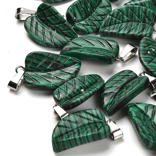 Synthetic Malachite Pendants G-B127-01P-05-1