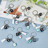 10Pcs Resin & Faux Suede Tassel Keychains KEYC-DR00024-3