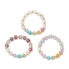 3Pcs Gemstone Disc Bead with Brass Finger Rings RJEW-JR00985-02-2