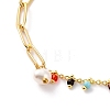Brass Starfish Charm Bracelets BJEW-JB05807-01-3