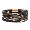 Imitation PU Leather Cord Multi-strand Bracelets for Women Girl WG4D46A-25-1