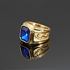 304 Stainless Steel with Cubic Zirconia Dragon Pattern Finger Rings for Men FS-WGD623F-25-1