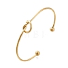 Ion Plating(IP) 304 Stainless Steel Knot Cuff Bangles for Women BJEW-M233-04G-7
