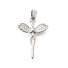 Brass Clear Cubic Zirconia Pendants KK-B187-20P-1