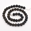 Electroplate Natural Agate Round Beads Strands G-M211-8mm-08-2