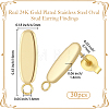 30Pcs 201 Stainless Steel Oval Stud Earring Findings STAS-BBC0010-07-2