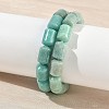 Column Natural Amazonite Beads Stretch Bracelets for Women Men BJEW-A148-01A-17-1