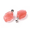 Cherry Quartz Glass Pendants G-B041-03P-06-3