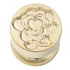 Golden Tone Round Wax Seal Brass Stamp Heads AJEW-M040-01G-J-2