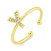 Rack Plating Brass Open Cuff Rings for Women RJEW-F162-02G-Y-1