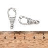 SHEGRACE Brass Micro Pave Clear Cubic Zirconia Spring Gate Clasps XGRQ58856-750P-3