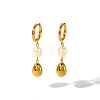 Stainless Steel & Freshwater Pearl Teardrop Hoop Earrings NL4895-1