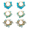 3 Pairs 3 Styles Natural Gemstone Chips Braided Hoop Earrings EJEW-TADJ00004-1