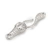 Brass Micro Pave Clear Cubic Zirconia S-Hook Clasps KK-G526-13P-2