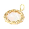 Brass Micro Pave Clear Cubic Zirconia & Natural White Shell Pendants CU-CBA6938-09G-01-2