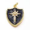 Real 18K Gold Plated Brass Micro Pave Clear Cubic Zirconia Enamel Pendants ZIRC-A017-02G-RS-2