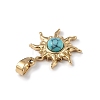 Ion Plating(IP) 304 Stainless Steel with Synthetic Turquoise Sun Charms STAS-G307-04G-3