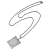 304 Stainless Steel Hollow Rectangle with Cross Pendant Box Chain Necklaces NJEW-D089-06P-2