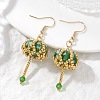 Transparent Electroplate Glass & Seed Glass Beads Dangle Earrings EJEW-MZ00714-04-1