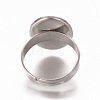 Adjustable 304 Stainless Steel Finger Rings Components LS-STAS-WH0014-03A-2