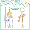 2Pcs Handmade Porcelain & Alloy Pendant Decorations HJEW-GA00084-2