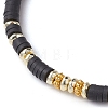 Disc Polymer Clay & Synthetic Non-magnetic Hematite Beaded Stretch Bracelets BJEW-JB10678-3