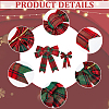 10Pcs 2 Style Christmas Theme Tartan Pattern Polyester Bowknot AJEW-CA0002-64-6