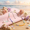 Boho Glass Seed Beaded Necklaces with 304 Stainless Steel End Chains HZ6121-2-2