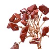 Natural Red Jasper Chip Pachira Glabra Display Decorations DJEW-K025-04D-3
