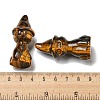 Natural Tiger Eye Carved Healing Cat with Witch Hat Figurines DJEW-D012-07B-3