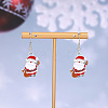 Christmas Theme Alloy Enamel Dangle Earrings FS-WGBB05F-10-1