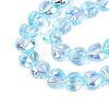 Electroplate Transparent Glass Beads Strands EGLA-N056-01A-04-3